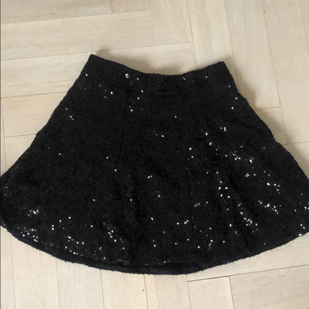 Tobi black sequin skater skirt - small
